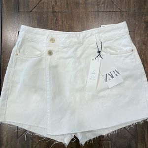 ZARA NEW WHITE DENIM SKORT